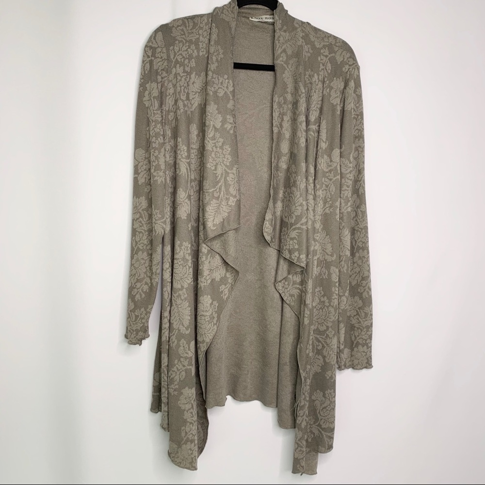 Knox Rose Olive Brocade Cascade Top XXL